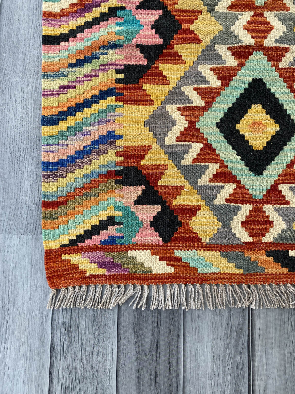 Handmade Afghan Chobi Kilim Rug 75x65 cm KAS#709