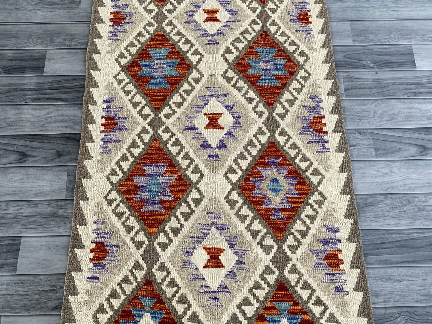 Handmade Afghan Chobi Kilim Hallway Runner Rug 207 CM x 78 CM ( SS # 158 )