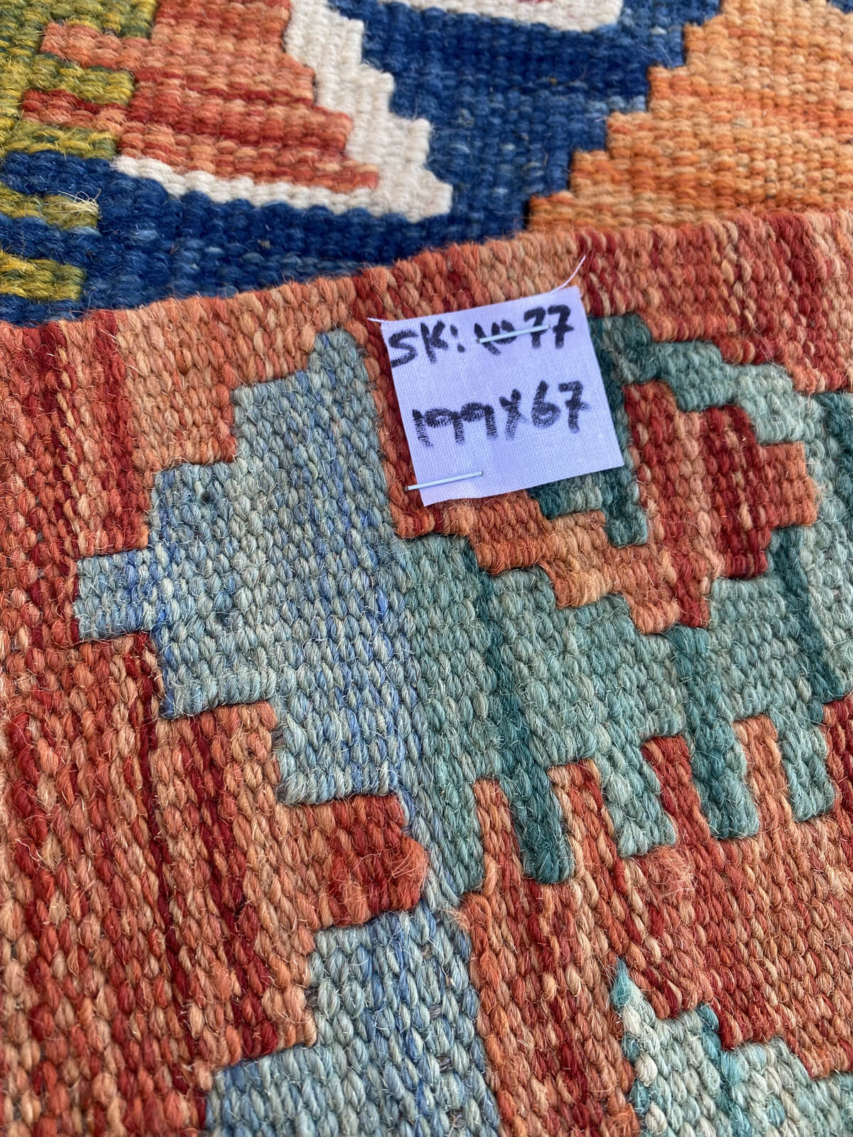 Handmade Flat Weave Kilim Rug (199 CM x 67 CM) SK#1077