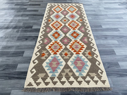 Handmade Afghan Chobi Kilim Hallway Runner Rug 200 CM x 82 CM ( SS # 157 )