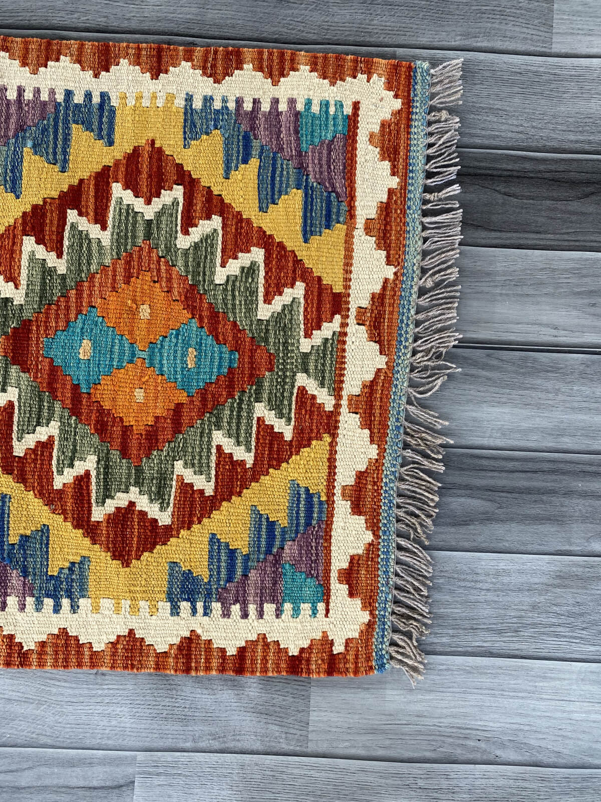 Handmade Afghan Chobi Kilim Rug 86x59 cm KAS#710