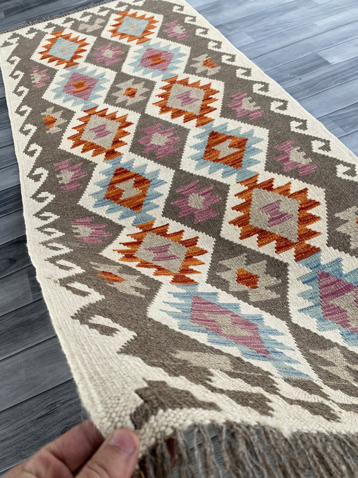 Handmade Afghan Chobi Kilim Hallway Runner Rug 200 CM x 82 CM ( SS # 157 )