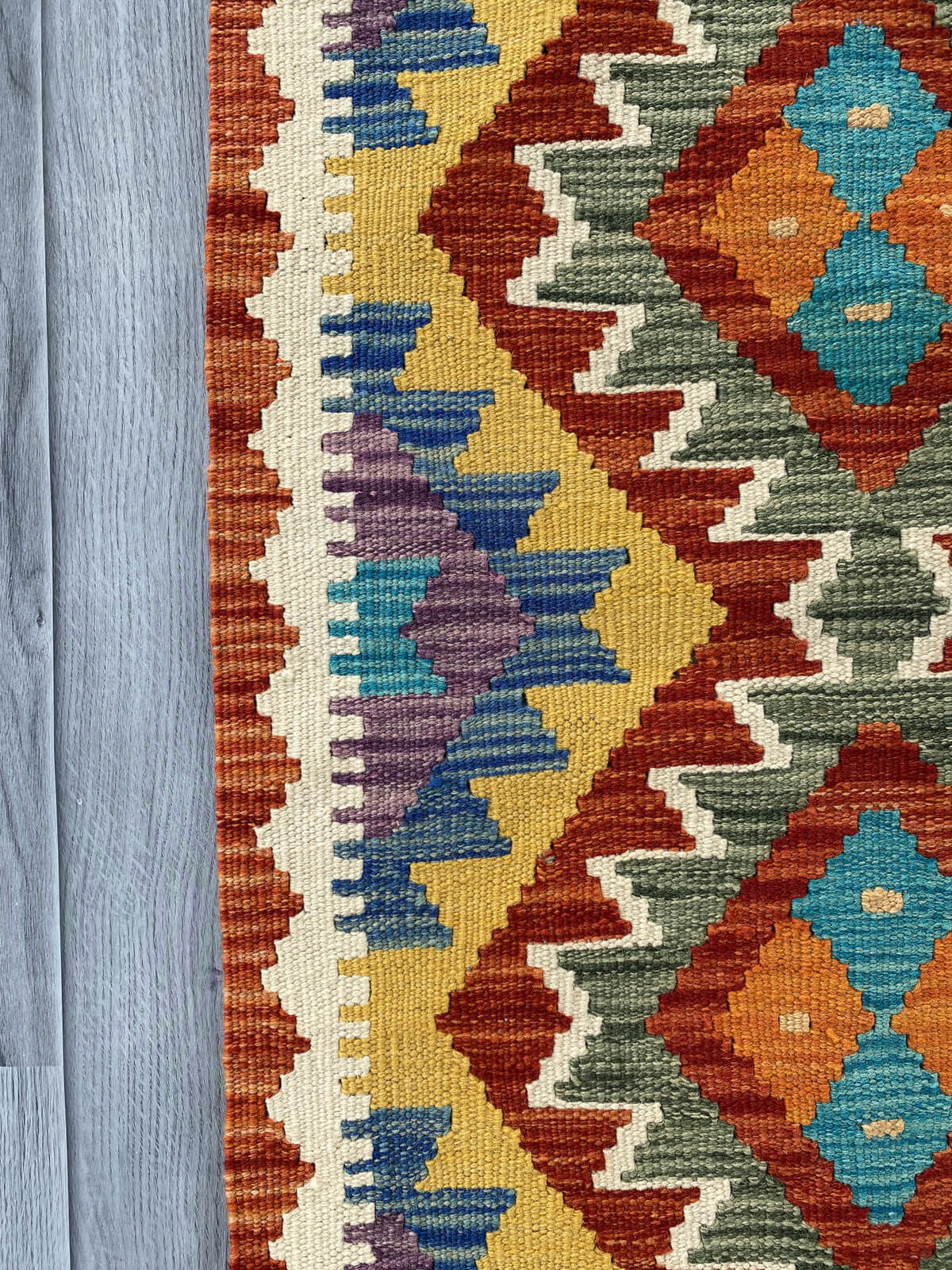 Handmade Afghan Chobi Kilim Rug 86x59 cm KAS#710