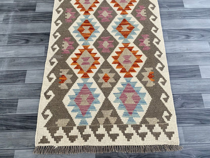 Handmade Afghan Chobi Kilim Hallway Runner Rug 200 CM x 82 CM ( SS # 157 )