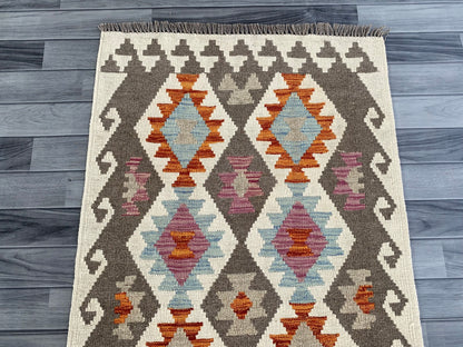 Handmade Afghan Chobi Kilim Hallway Runner Rug 200 CM x 82 CM ( SS # 157 )