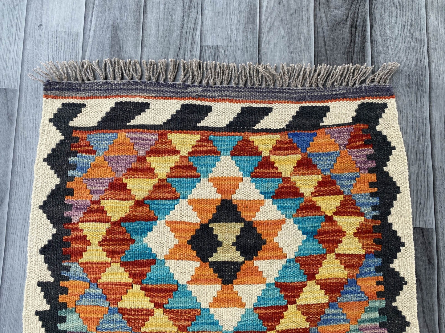 Handmade Afghan Chobi Kilim Rug 80x60 cm KAS#711