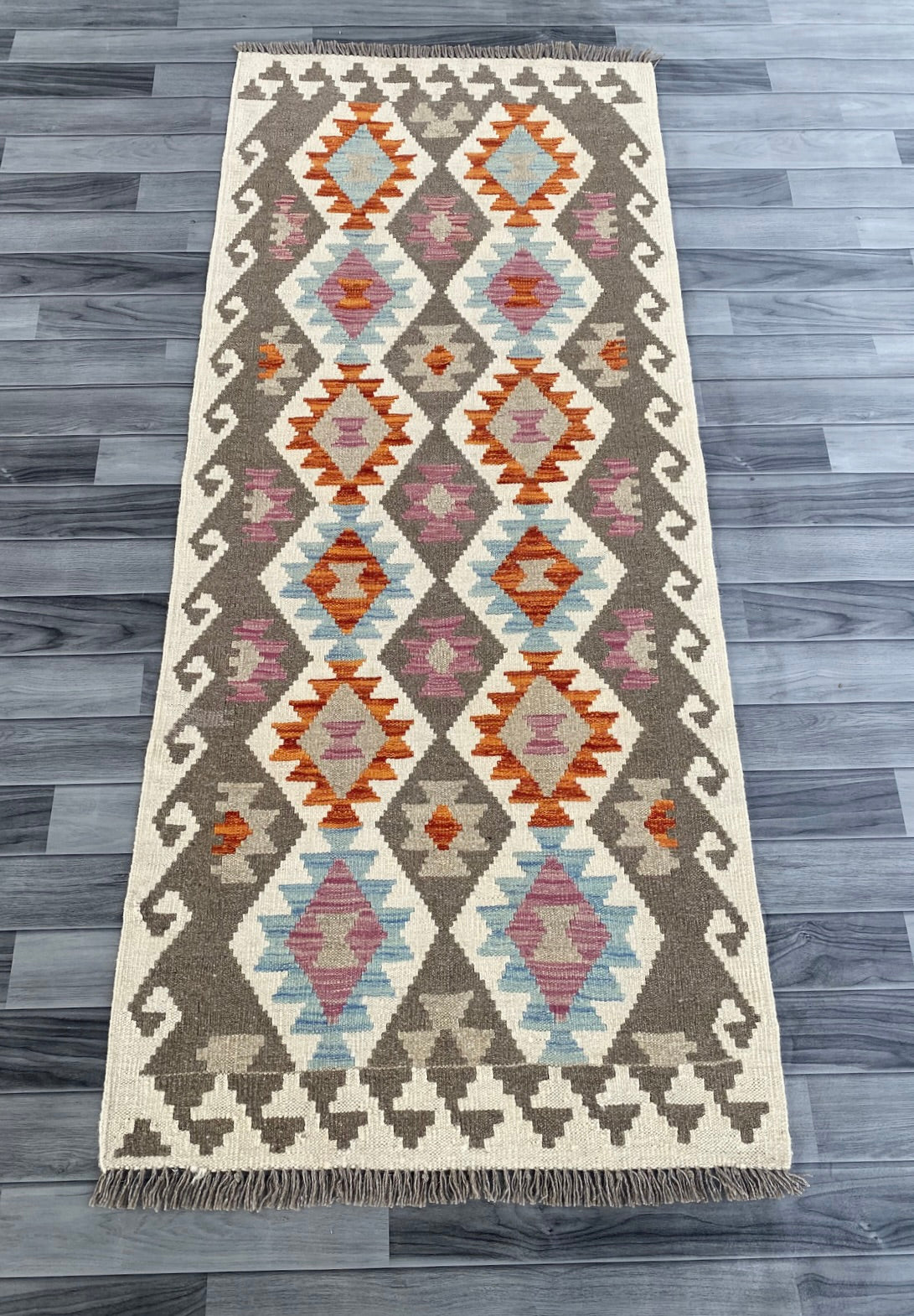Handmade Afghan Chobi Kilim Hallway Runner Rug 200 CM x 82 CM ( SS # 157 )