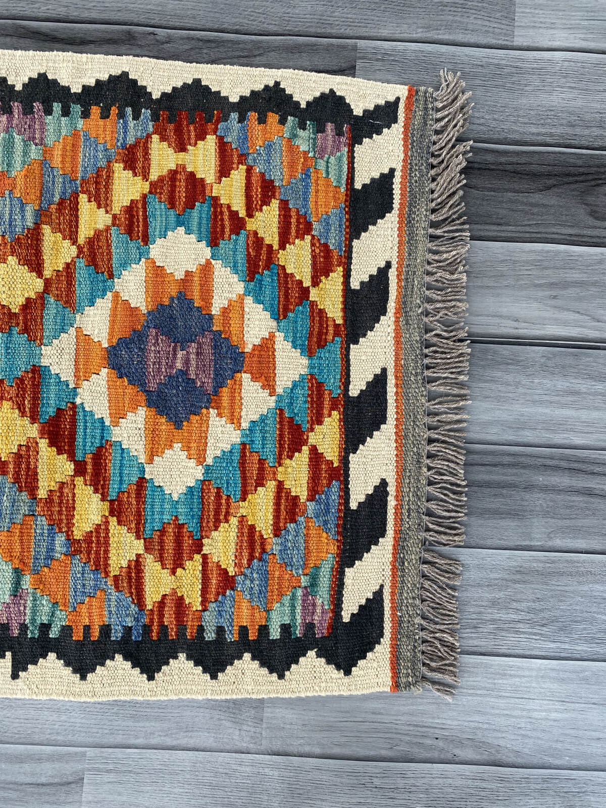 Handmade Afghan Chobi Kilim Rug 80x60 cm KAS#711