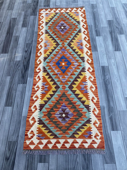 Handmade Flat Weave Kilim Rug (200 CM x 70 CM) SK#1079