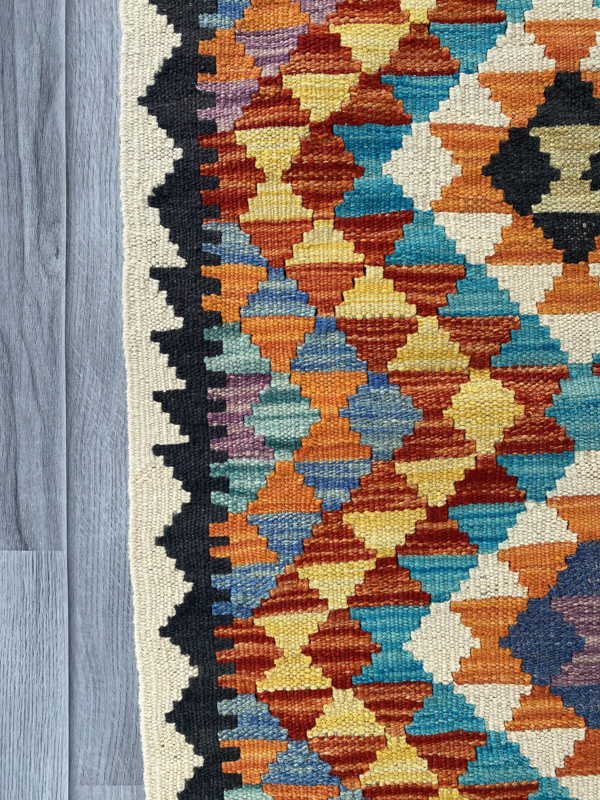Handmade Afghan Chobi Kilim Rug 80x60 cm KAS#711