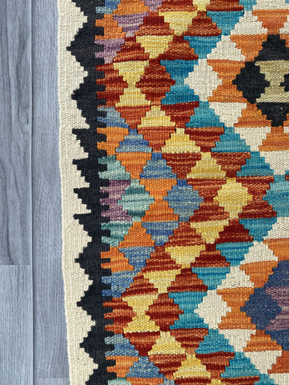 Handmade Afghan Chobi Kilim Rug 80x60 cm KAS#711