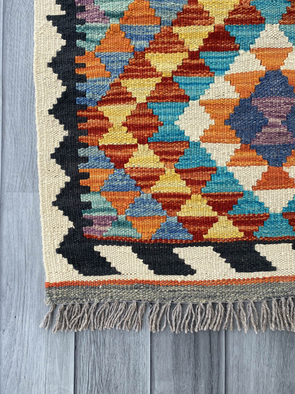 Handmade Afghan Chobi Kilim Rug 80x60 cm KAS#711