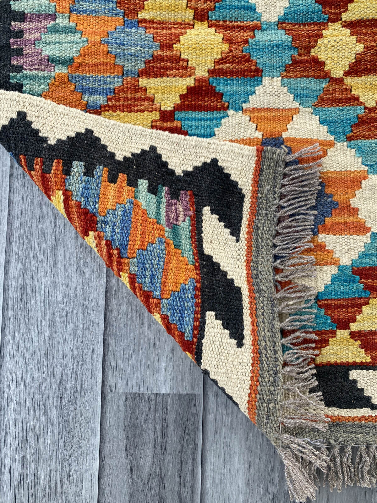 Handmade Afghan Chobi Kilim Rug 80x60 cm KAS#711