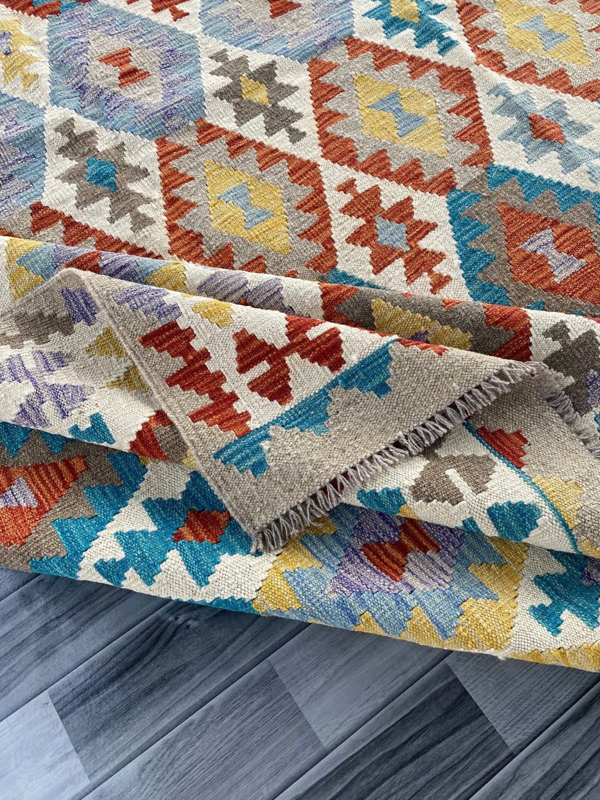 Handmade Afghan Chobi Kilim Rug 282 CM x  203 CM ( SS # 142 )