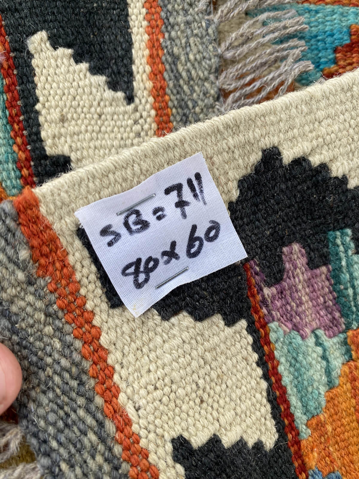 Handmade Afghan Chobi Kilim Rug 80x60 cm KAS#711