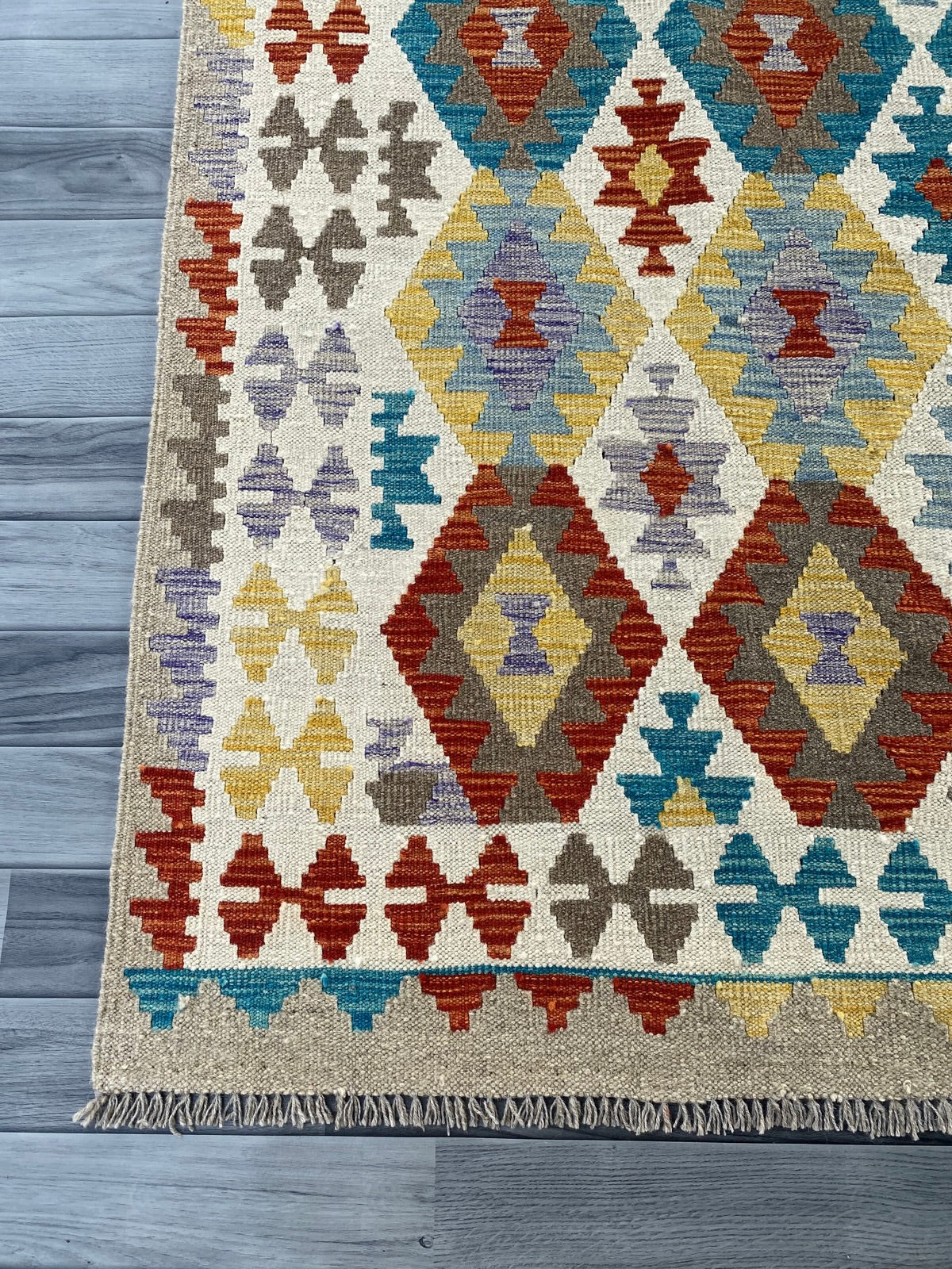 Handmade Afghan Chobi Kilim Rug 282 CM x  203 CM  SS # 142