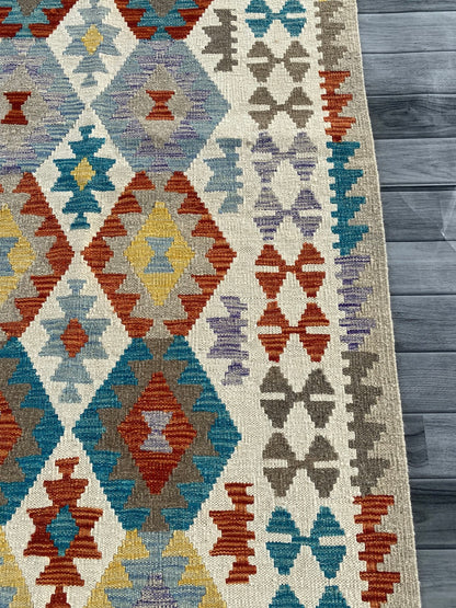 Handmade Afghan Chobi Kilim Rug 282 CM x  203 CM ( SS # 142 )
