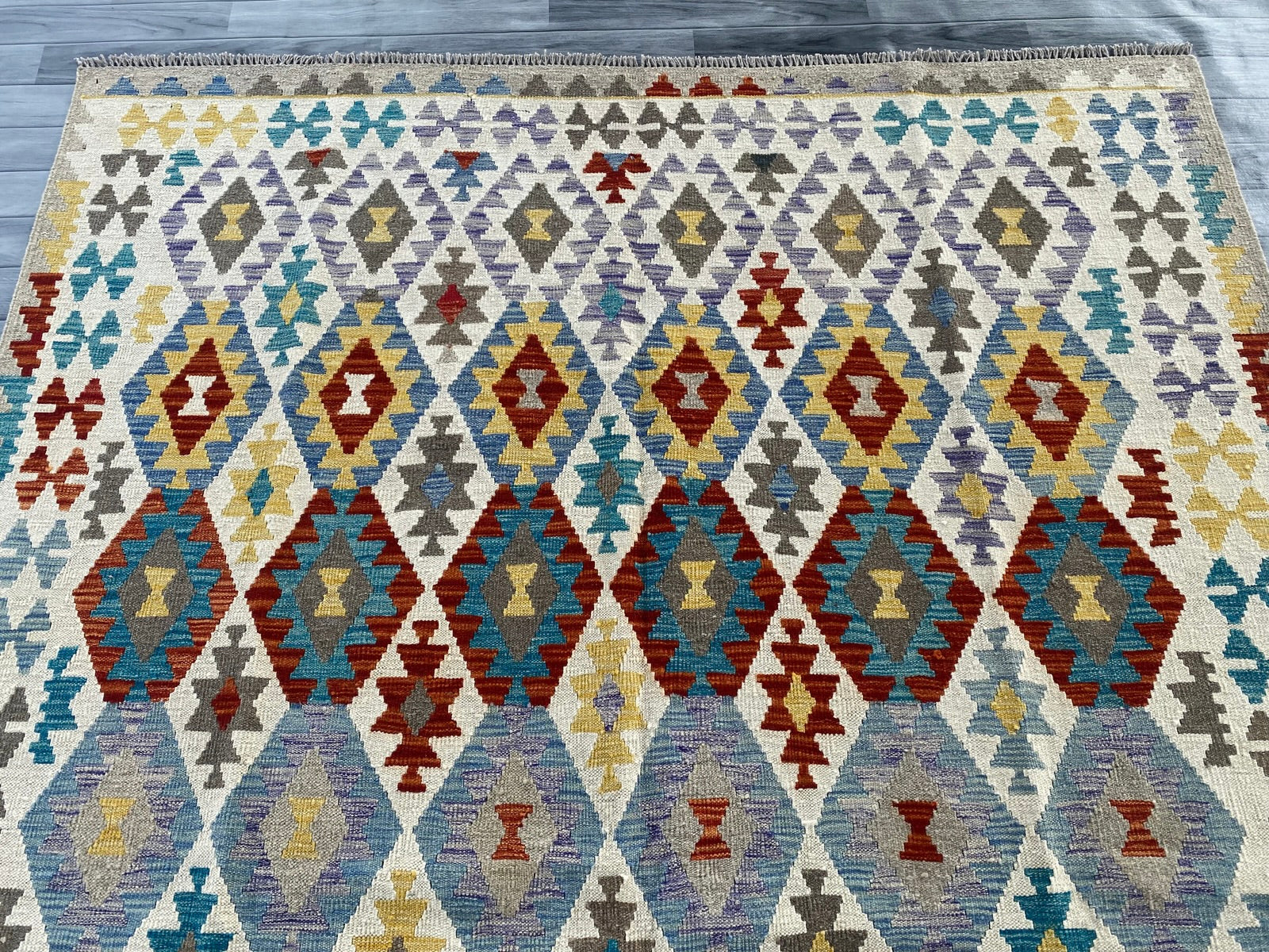 Handmade Afghan Chobi Kilim Rug 282 CM x  203 CM  SS # 142