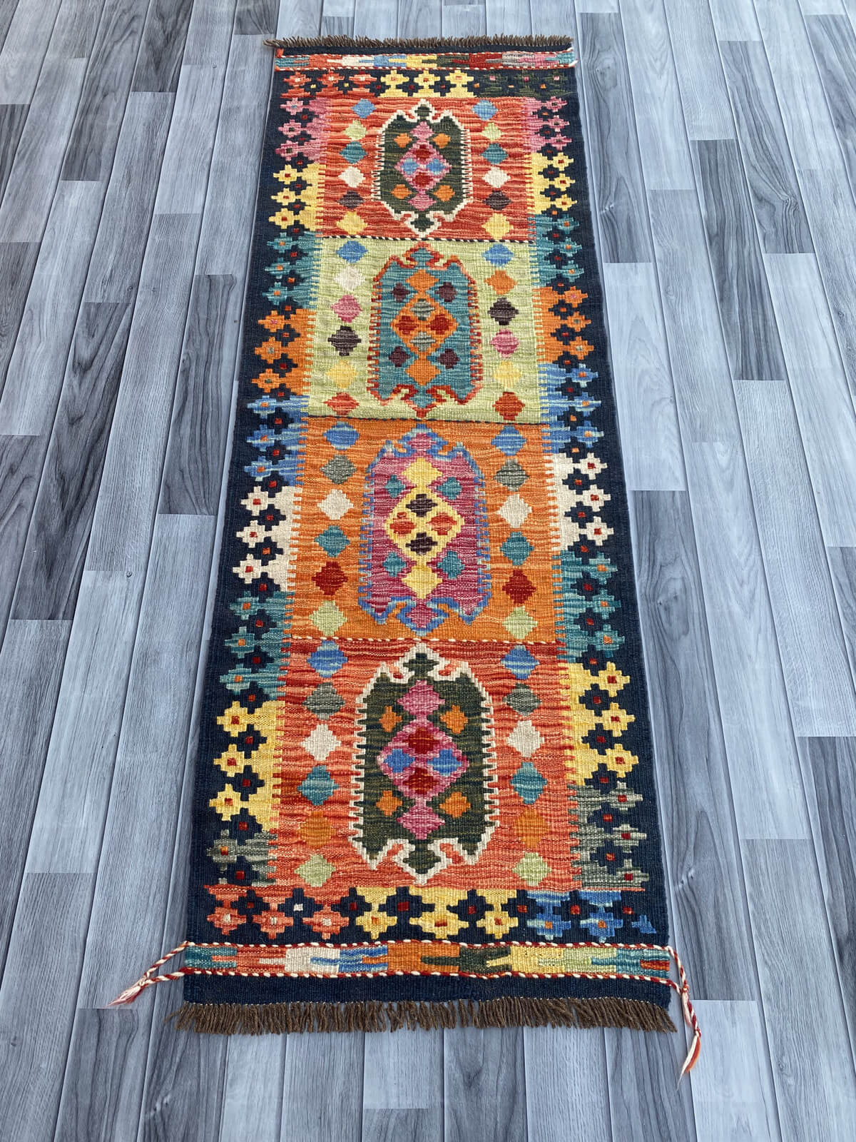 Handmade Flat Weave Kilim Rug (183 CM x 63 CM) SK#1080