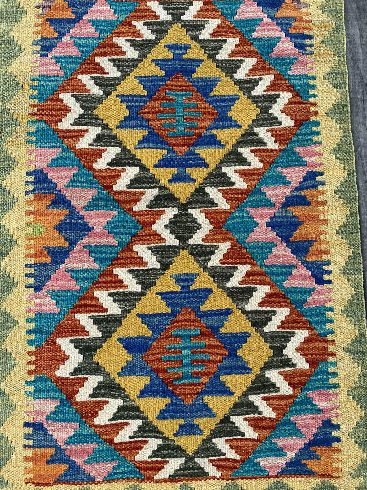 Handmade Afghan Chobi Kilim Rug 89x57 cm KAS#713