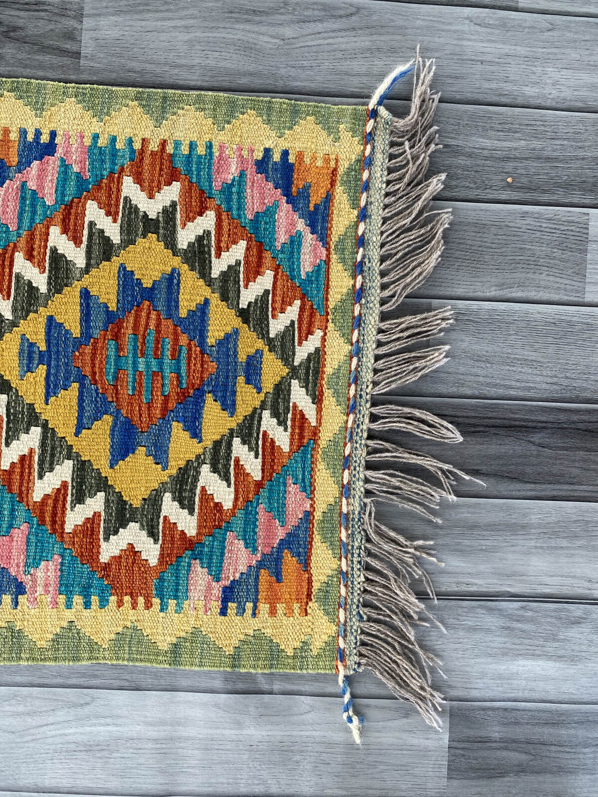 Handmade Afghan Chobi Kilim Rug 89x57 cm KAS#713