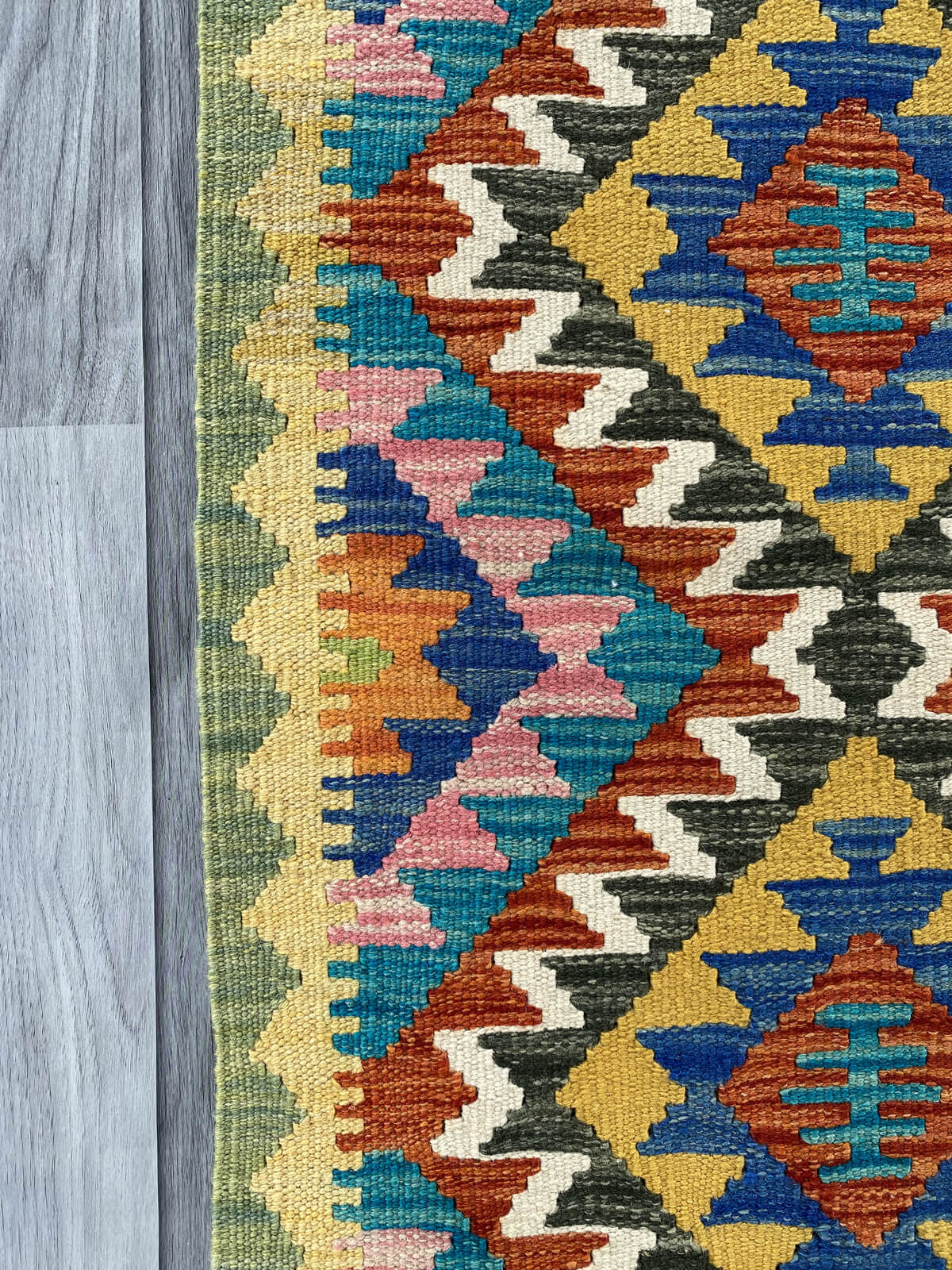 Handmade Afghan Chobi Kilim Rug 89x57 cm KAS#713