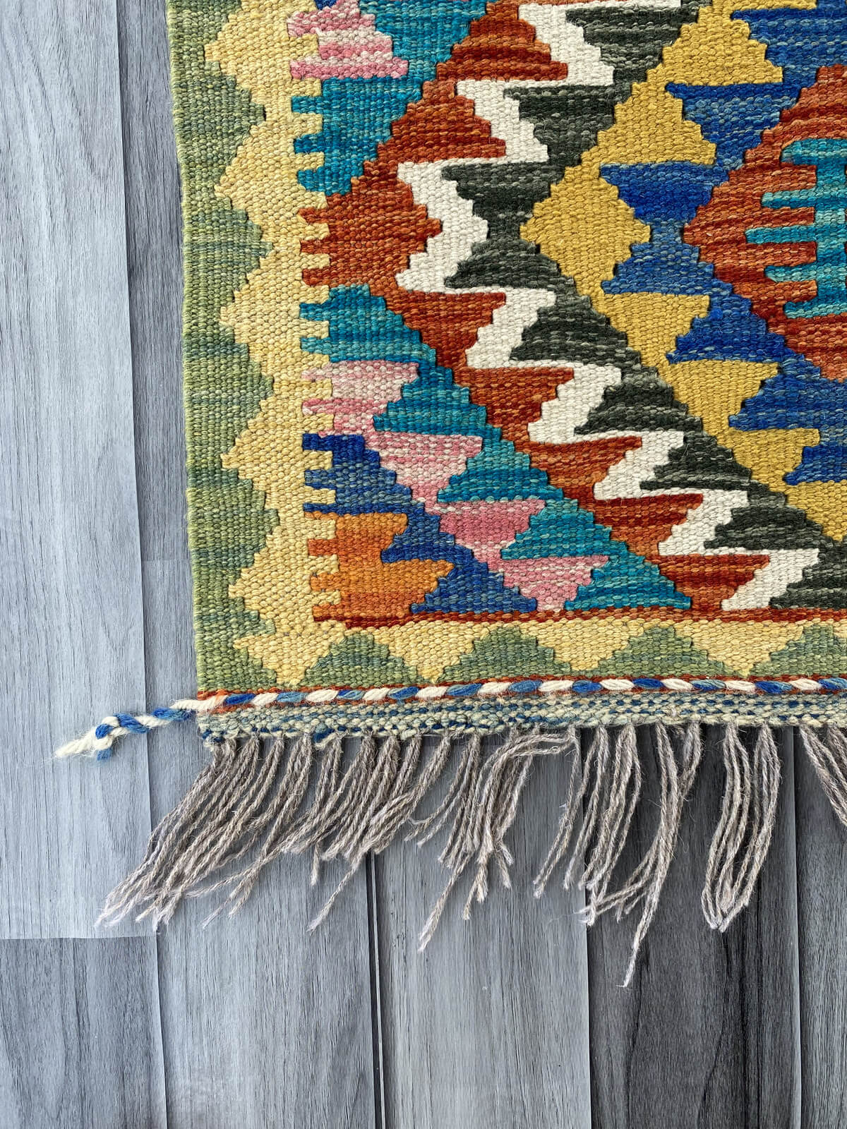Handmade Afghan Chobi Kilim Rug 89x57 cm KAS#713