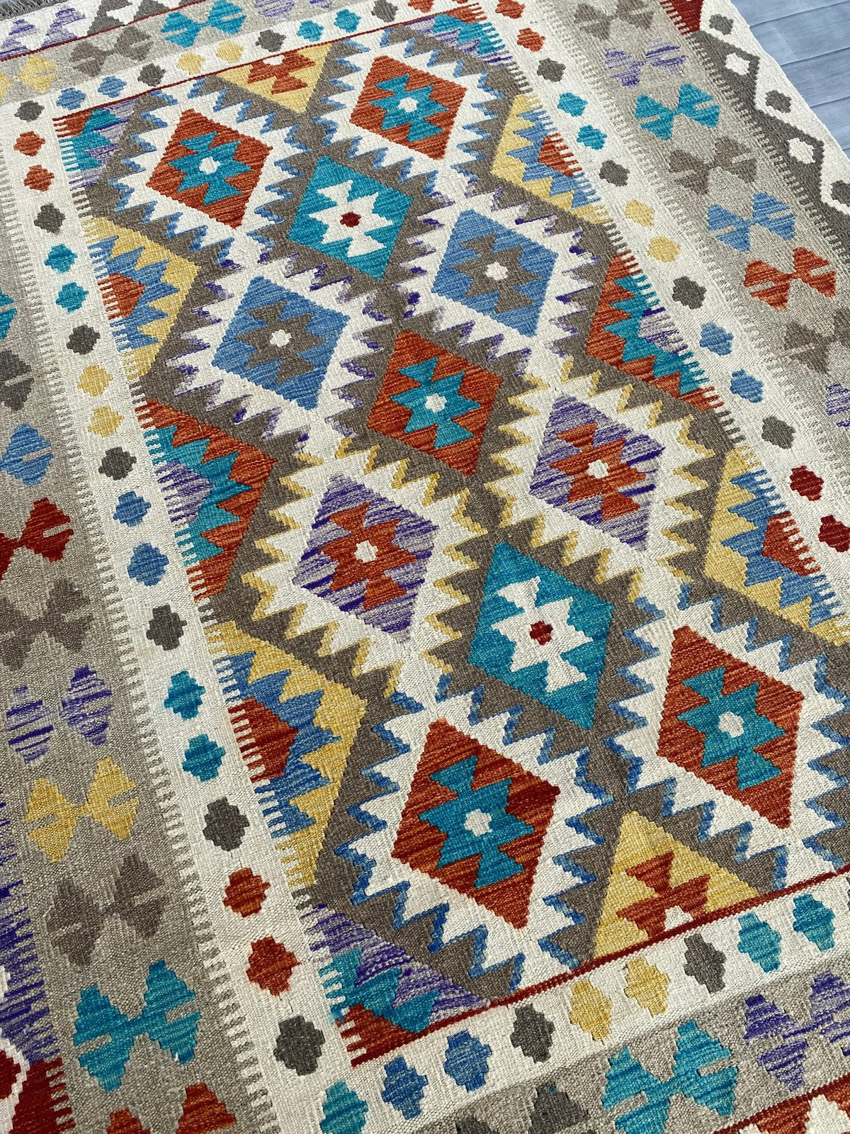 Handmade Afghan Chobi Kilim Rug 200 CM x  153 CM ( SS # 141 )