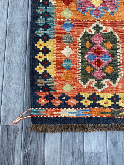 Handmade Flat Weave Kilim Rug (183 CM x 63 CM) SK#1080