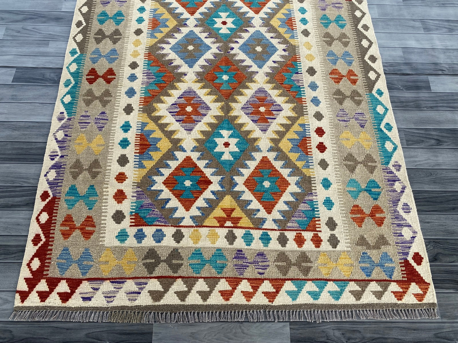 Handmade Afghan Chobi Kilim Rug 200 CM x  153 CM  SS # 141