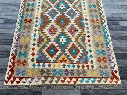 Handmade Afghan Chobi Kilim Rug 200 CM x  153 CM ( SS # 141 )