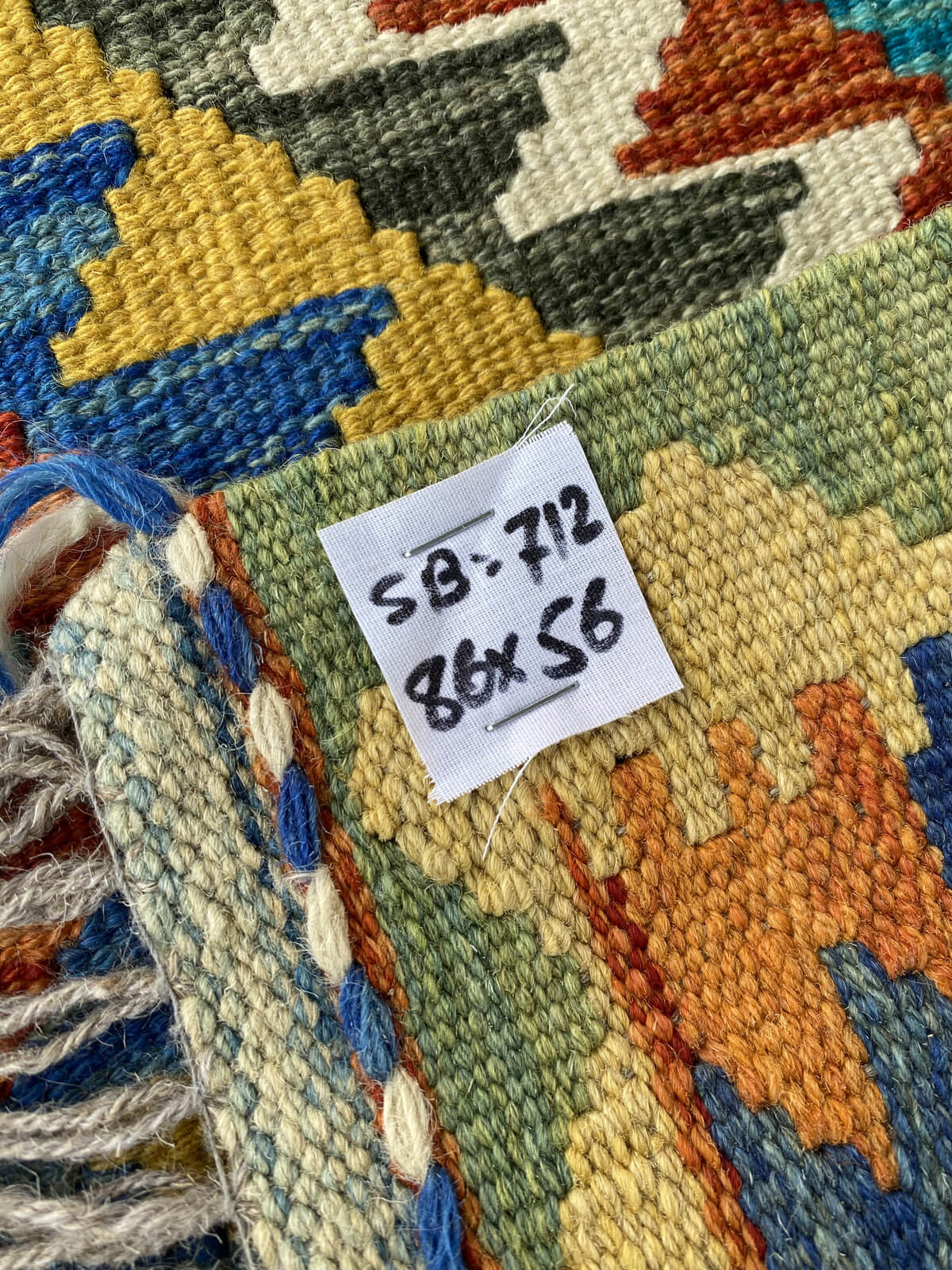 Handmade Afghan Chobi Kilim Rug 89x57 cm KAS#713