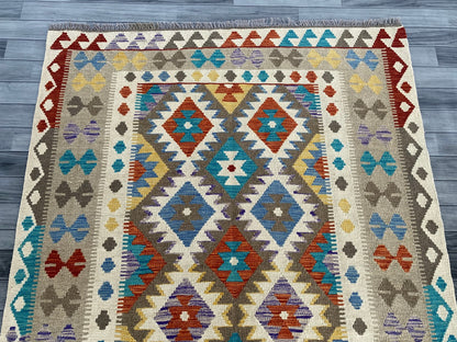 Handmade Afghan Chobi Kilim Rug 200 CM x  153 CM ( SS # 141 )