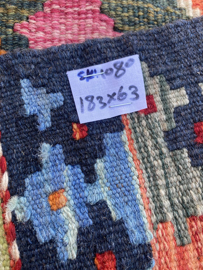 Handmade Flat Weave Kilim Rug (183 CM x 63 CM) SK#1080