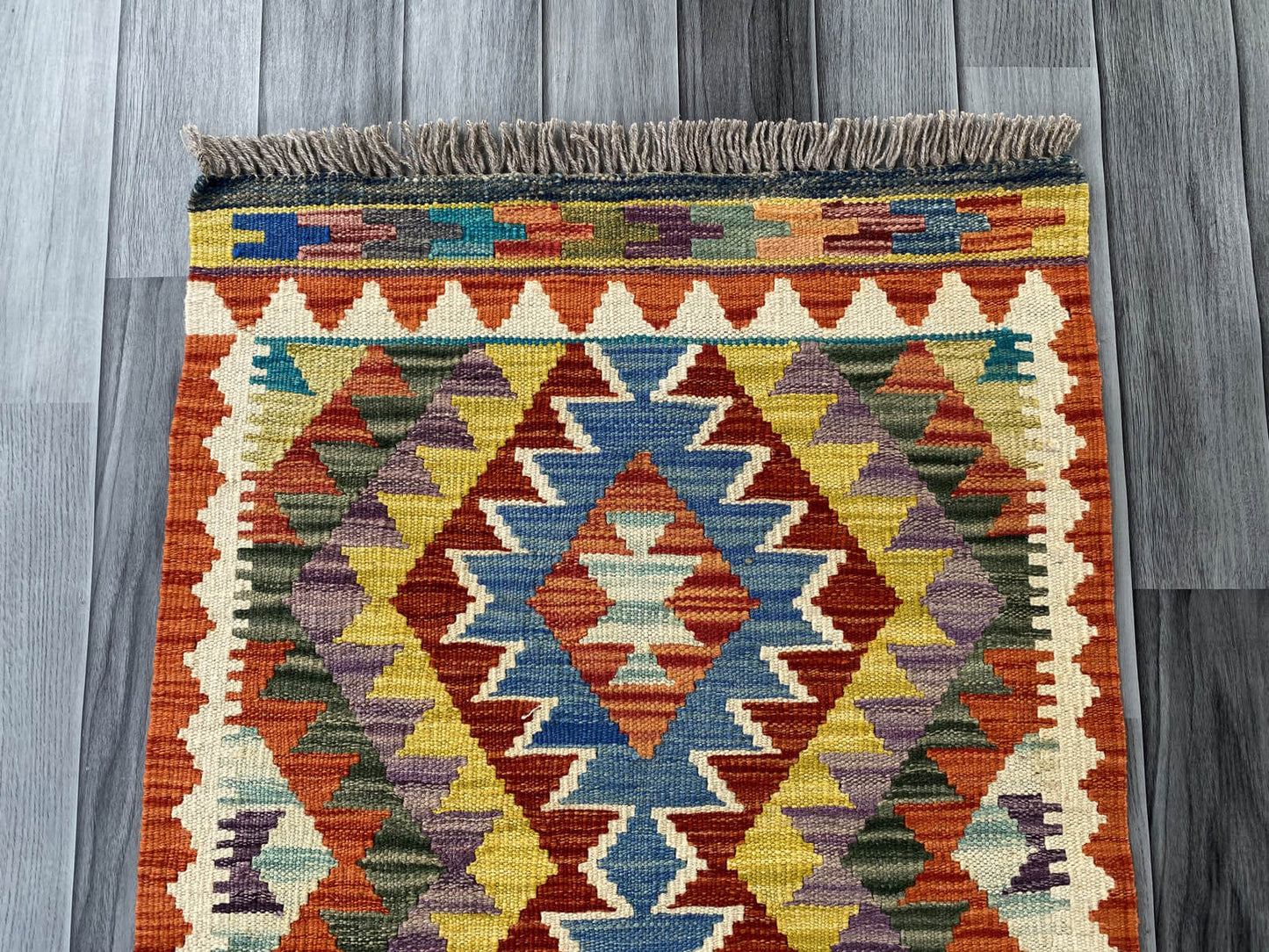 Handmade Afghan Chobi Kilim Rug 90x60 cm KAS#714
