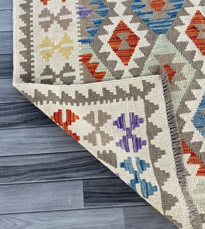 Handmade Afghan Chobi Kilim Rug 200 CM x  153 CM ( SS # 140 )