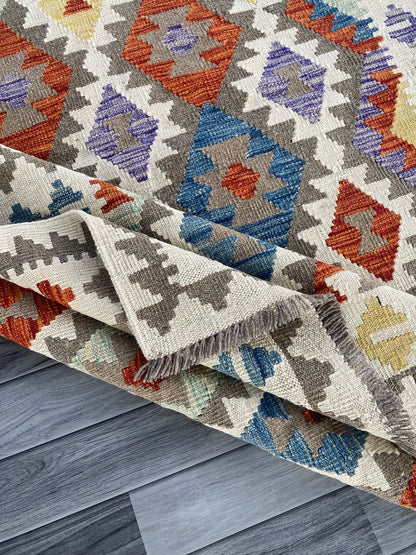 Handmade Afghan Chobi Kilim Rug 200 CM x  153 CM ( SS # 140 )