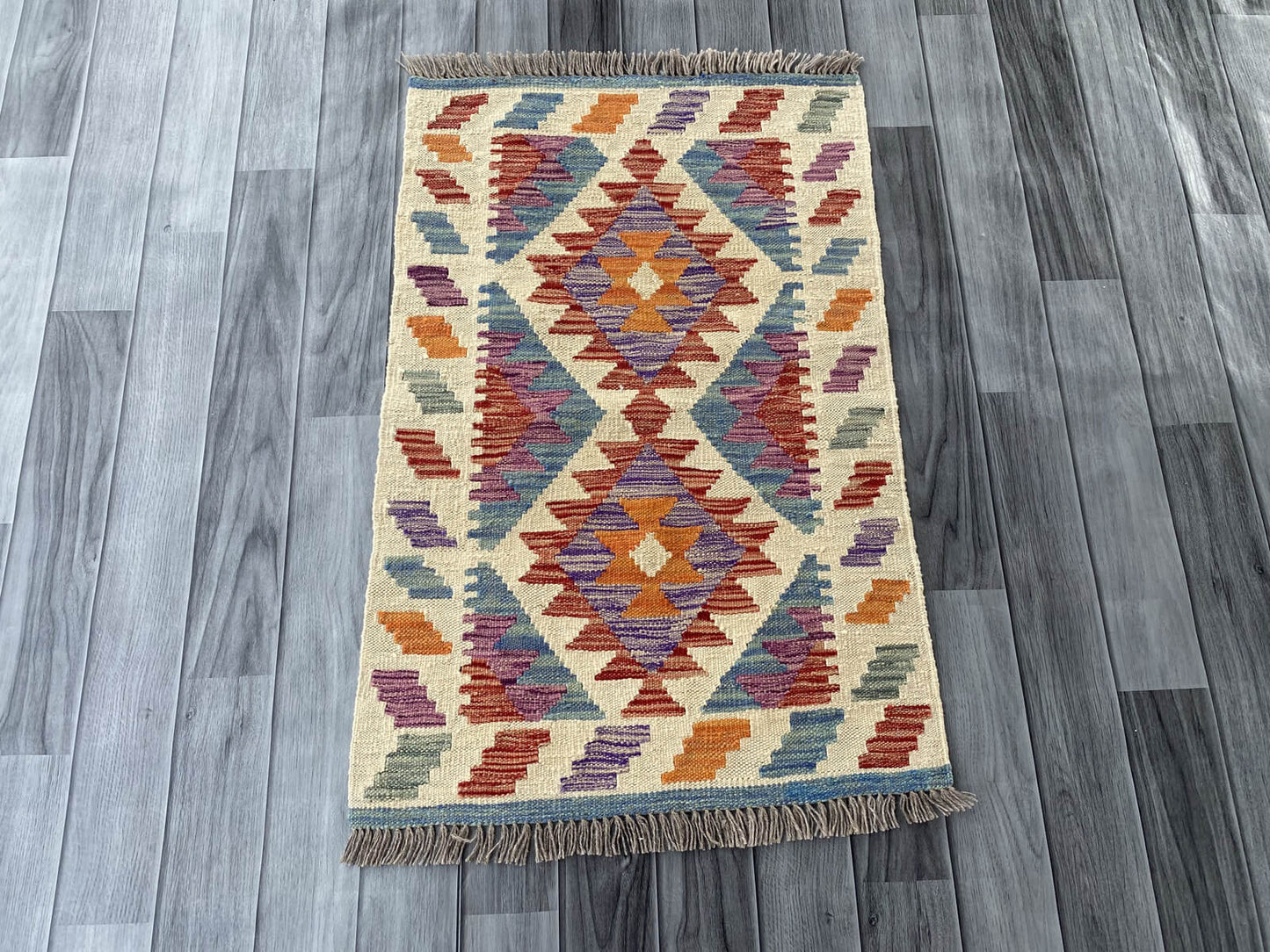 Handmade Afghan Chobi Kilim Rug 82x62 cm KAS#715