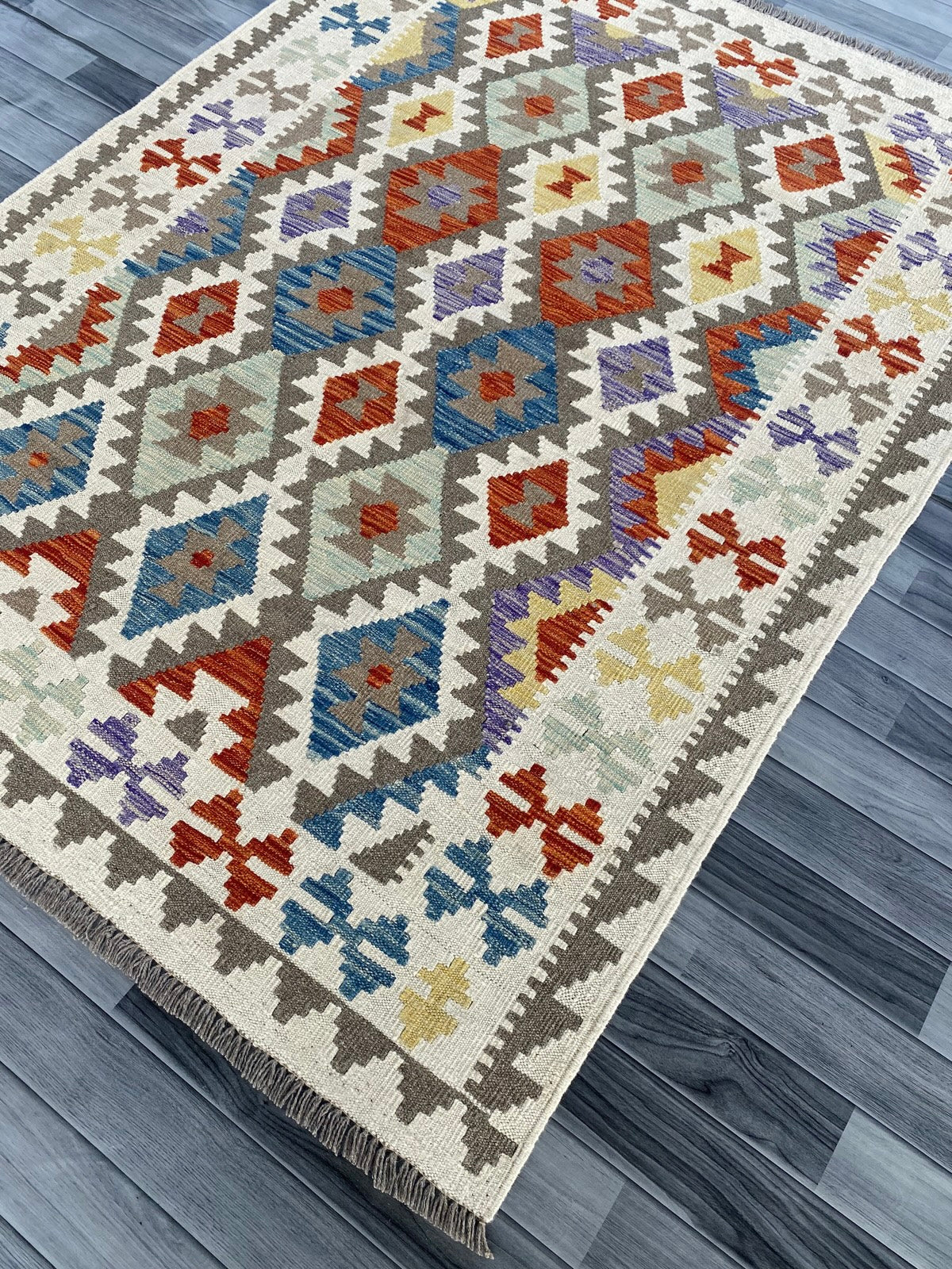 Handmade Afghan Chobi Kilim Rug 200 CM x  153 CM ( SS # 140 )