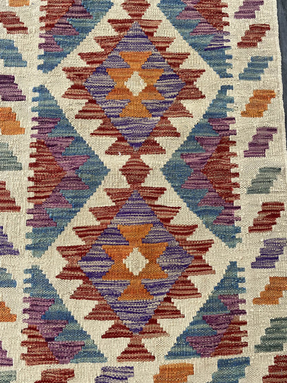 Handmade Afghan Chobi Kilim Rug 82x62 cm KAS#715