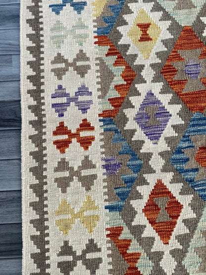 Handmade Afghan Chobi Kilim Rug 200 CM x  153 CM ( SS # 140 )