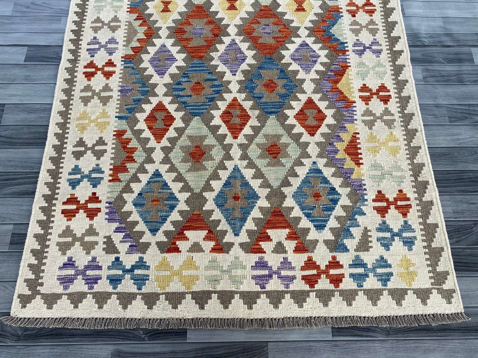 Handmade Afghan Chobi Kilim Rug 200 CM x  153 CM  SS # 140