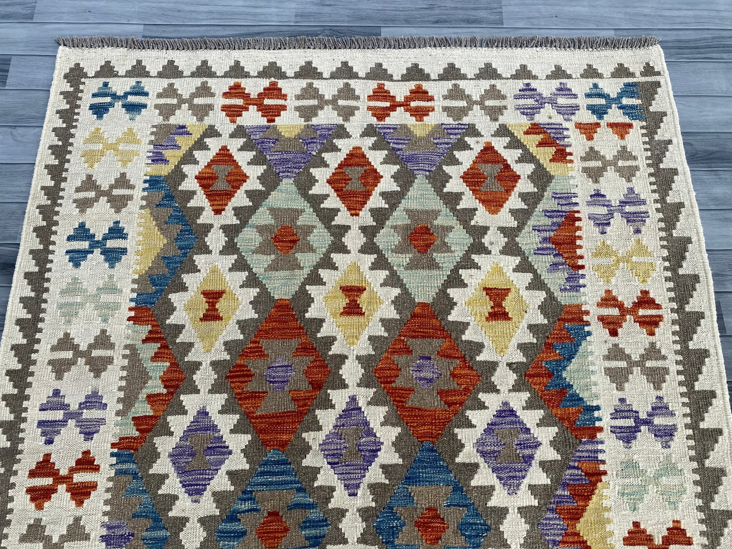 Handmade Afghan Chobi Kilim Rug 200 CM x  153 CM ( SS # 140 )