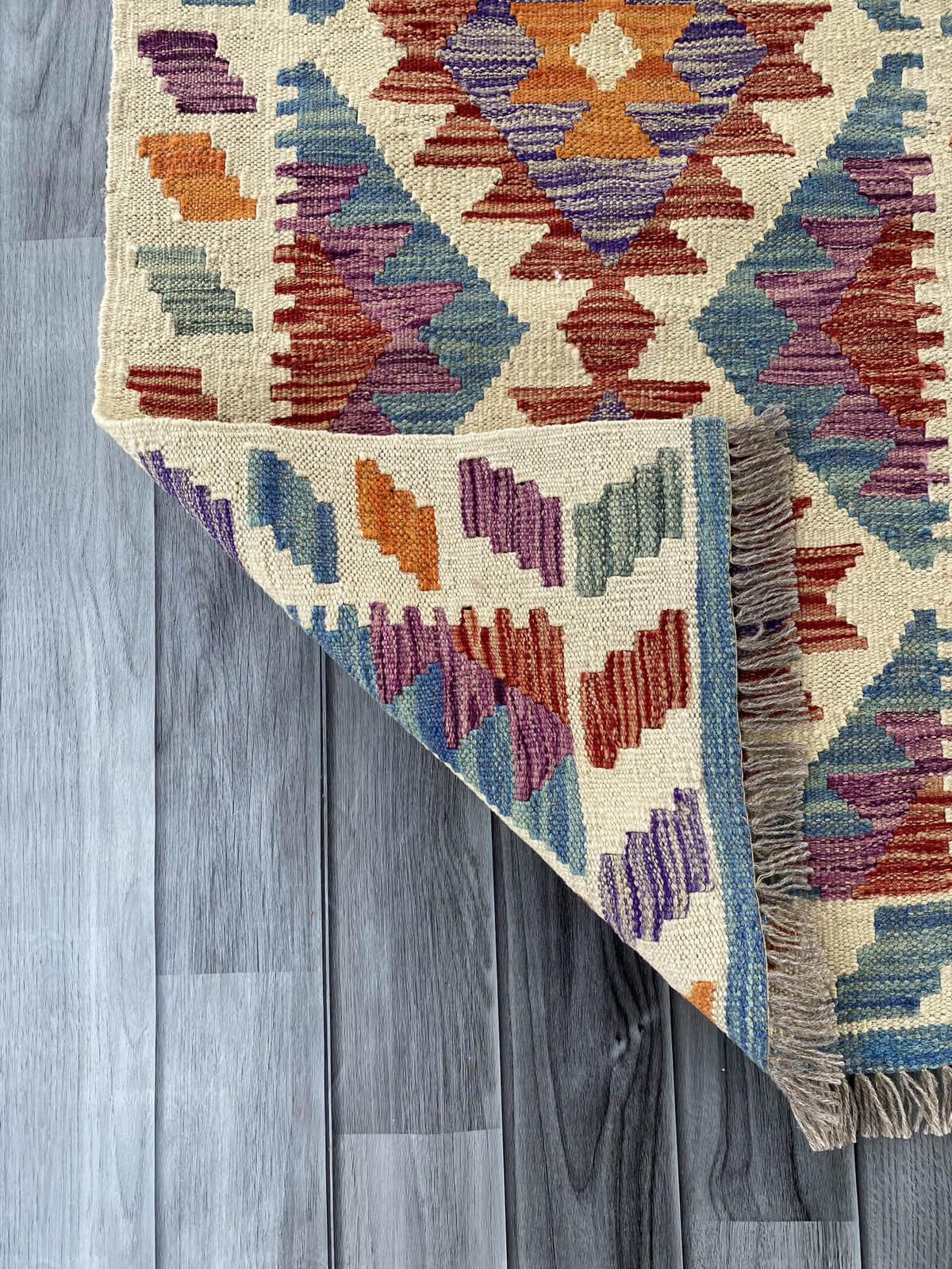 Handmade Afghan Chobi Kilim Rug 82x62 cm KAS#715