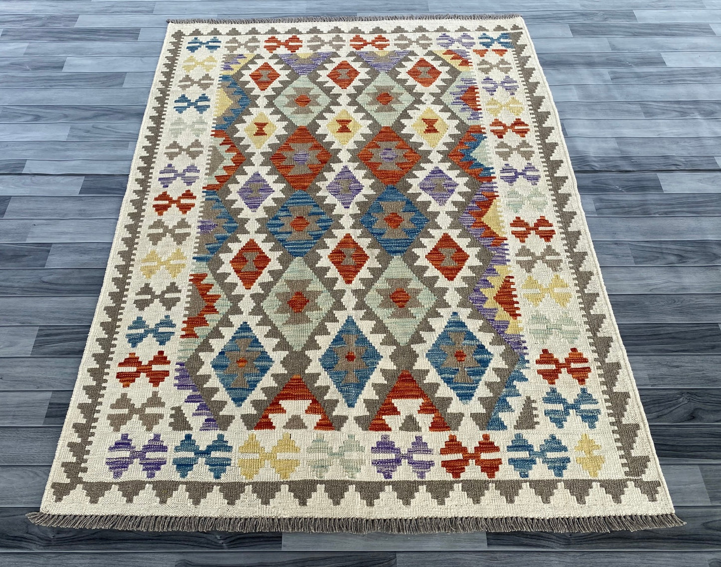 Handmade Afghan Chobi Kilim Rug 200 CM x  153 CM ( SS # 140 )