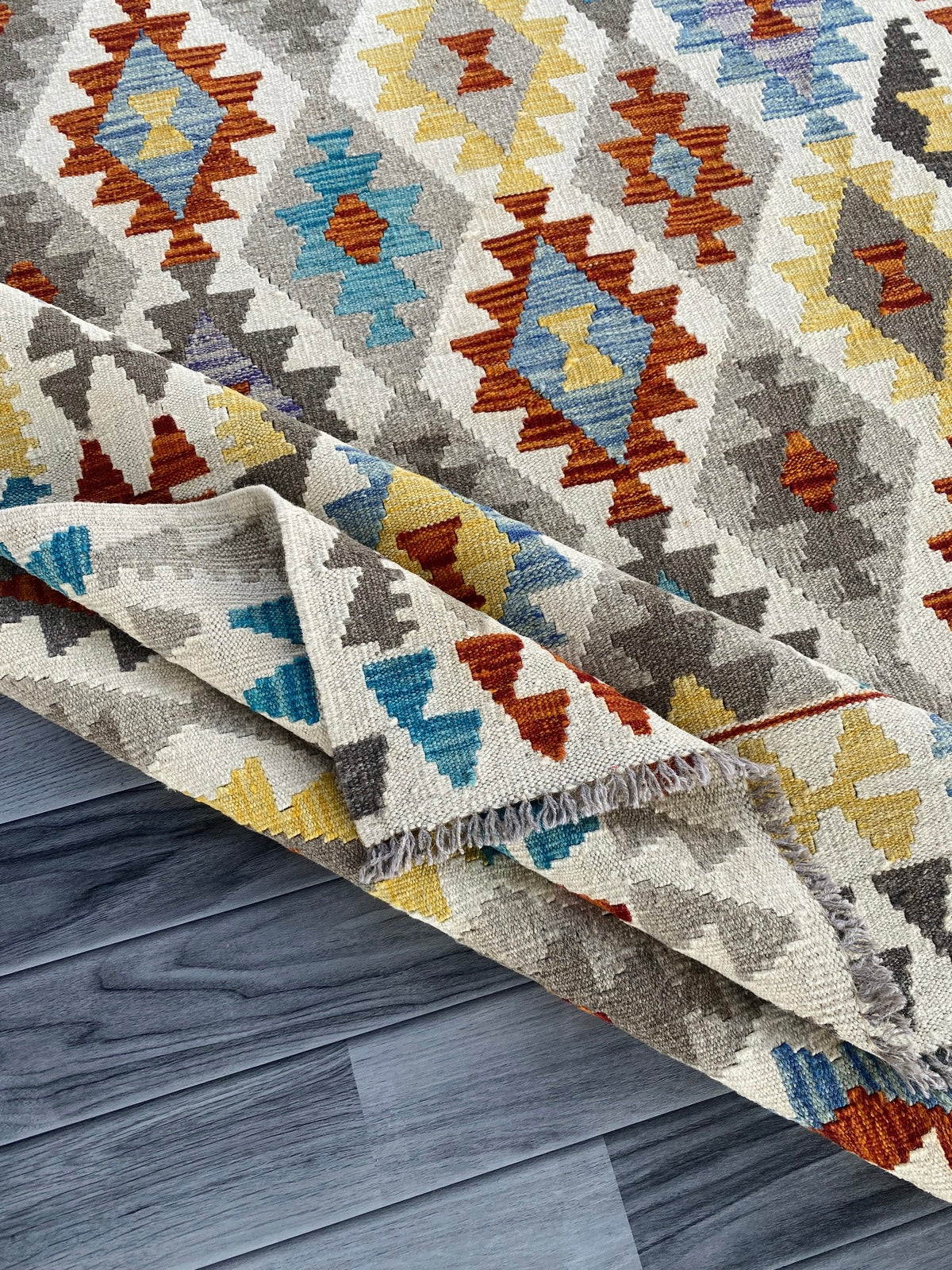 Handmade Afghan Chobi Kilim Rug 200 CM x  153 CM  SS # 139