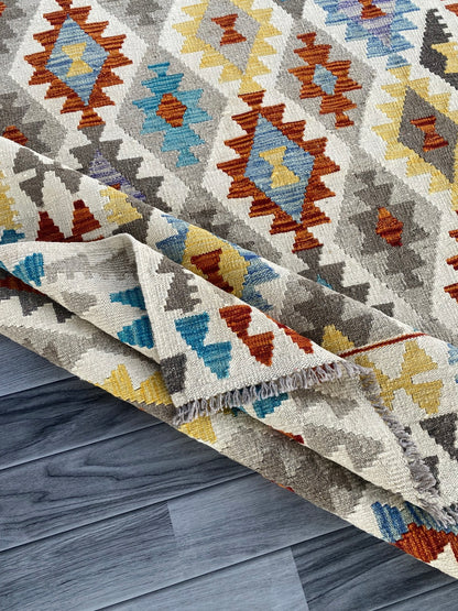 Handmade Afghan Chobi Kilim Rug 200 CM x  153 CM ( SS # 139 )