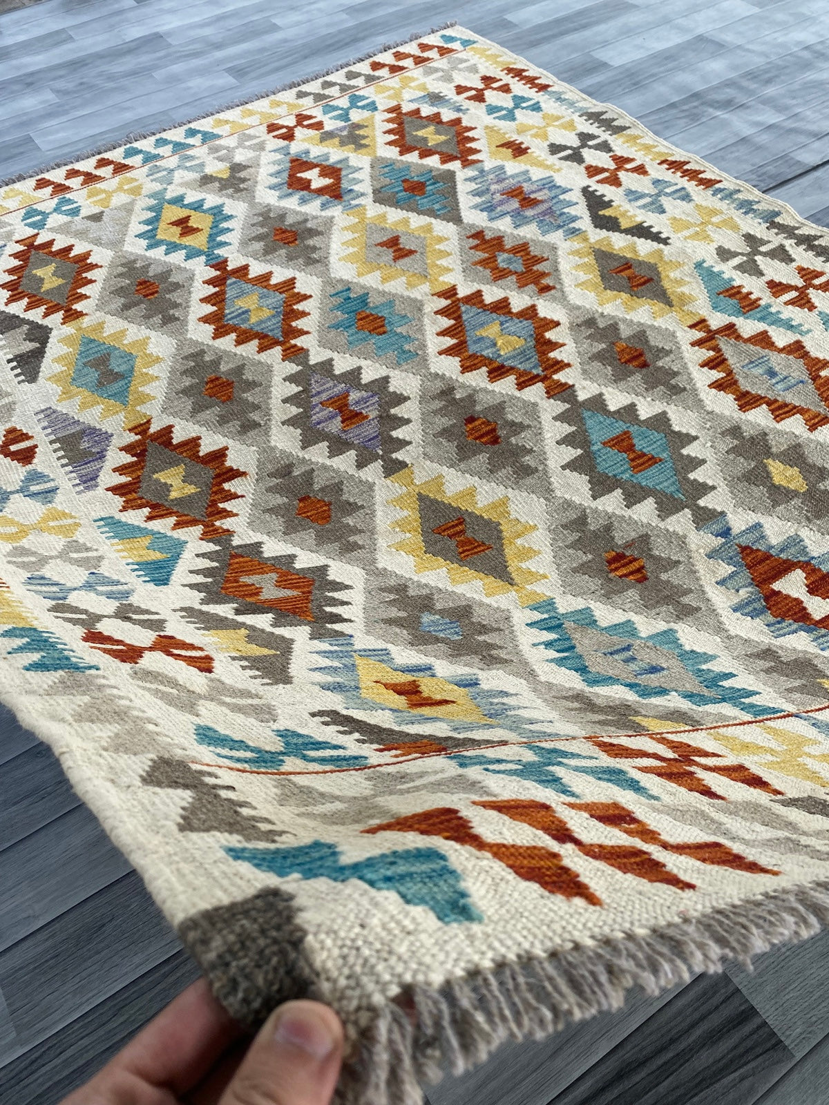 Handmade Afghan Chobi Kilim Rug 200 CM x  153 CM  SS # 139