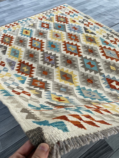 Handmade Afghan Chobi Kilim Rug 200 CM x  153 CM ( SS # 139 )