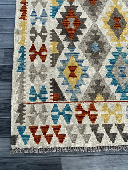 Handmade Afghan Chobi Kilim Rug 200 CM x  153 CM ( SS # 139 )